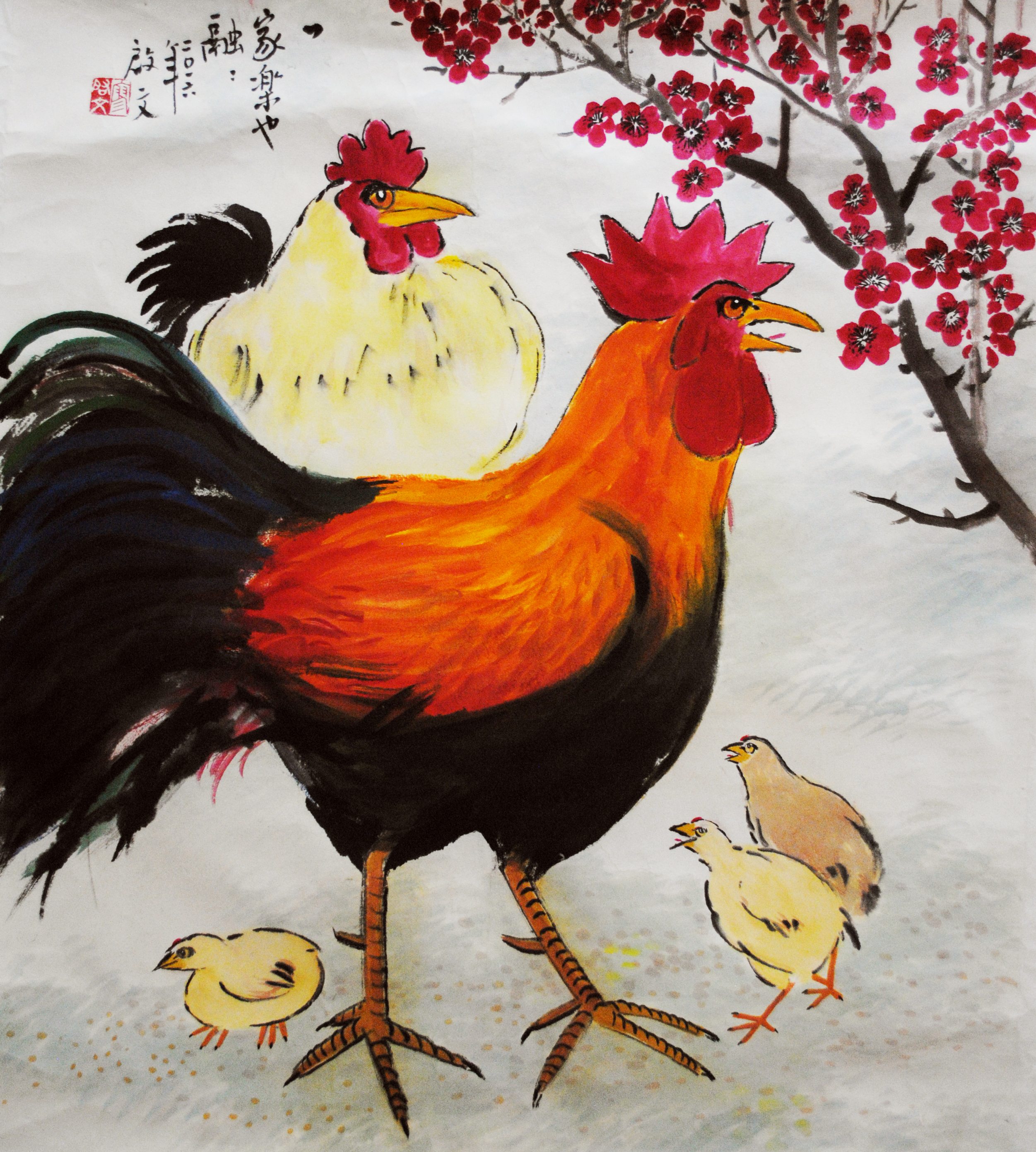 'Hen, rooster, chicks' - Dennis Liew