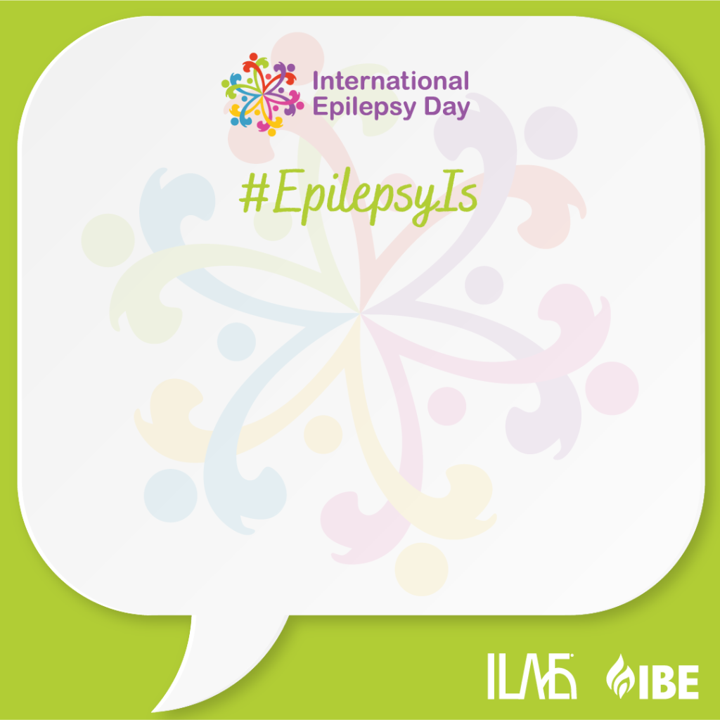 Epilepsy Is blank card for International Epilepsy Day with green background